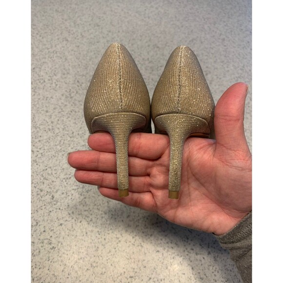 Womens Kelly & Katie gold sparkle heels 6 - Picture 6 of 10